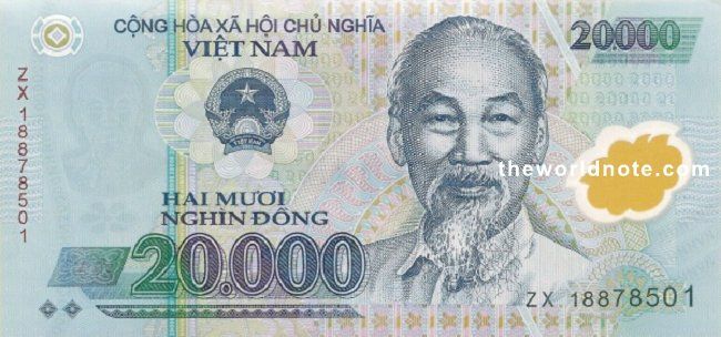 vietnam currency 20,000 dong 